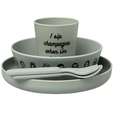 Load image into Gallery viewer, 'EAT WAS ALL A DREAM' BAMBOO DINNERWEAR SET GREEN