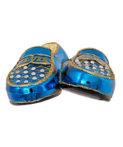 ELVIS CHRISTMAS ORNAMENT GLASS BLUE SUEDE SHOES