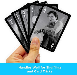 ELVIS BLACK AND WHITE PLAYING CARDS