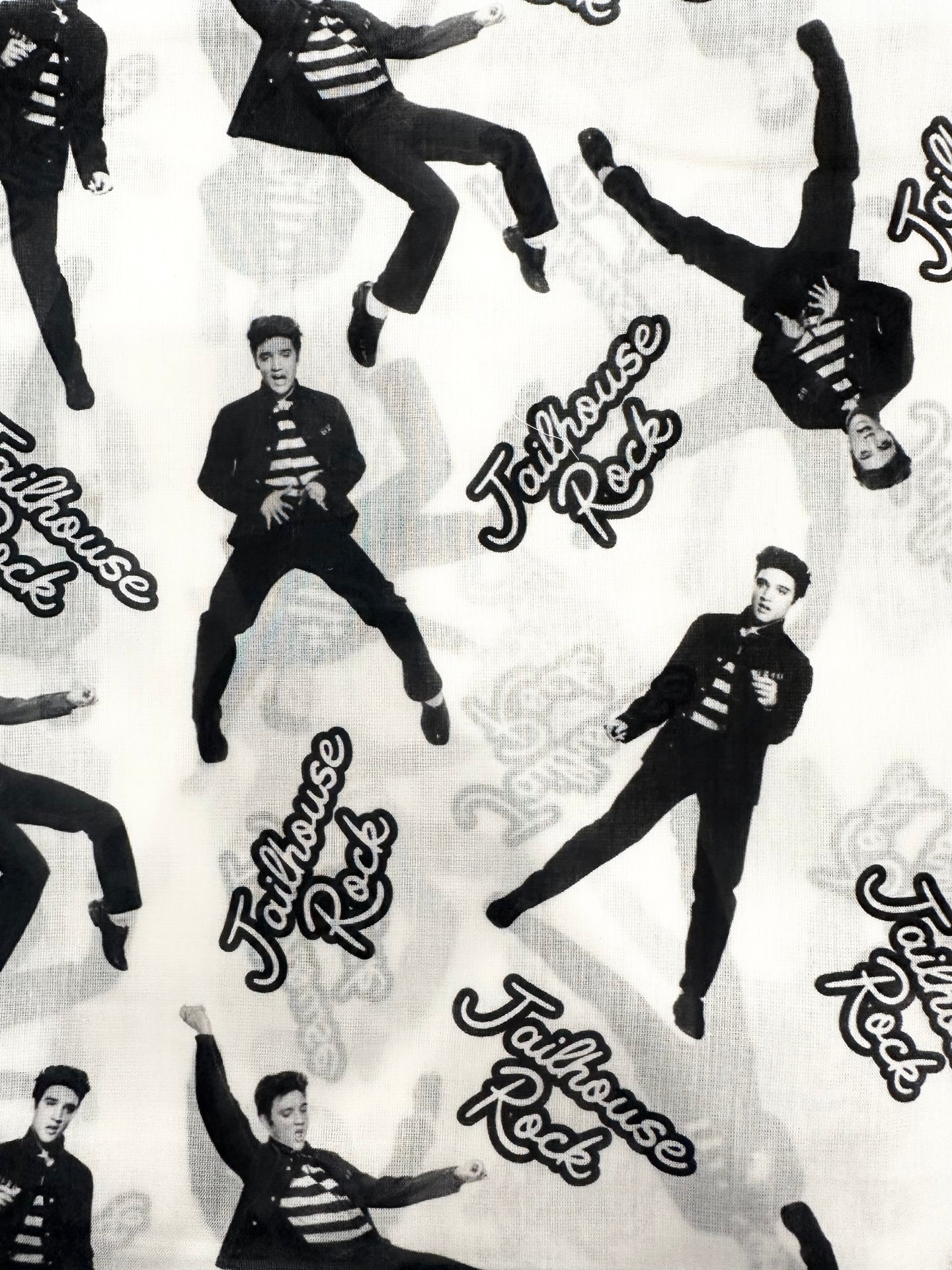 ELVIS SCARF JAILHOUSE ROCK WHITE