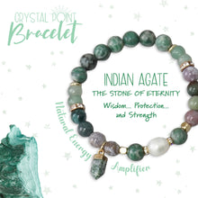 Load image into Gallery viewer, CRYSTAL POINT BRACELET INDIAN AGATE