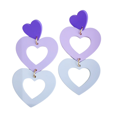 EARRING TAYTAY TRIPLE LOVE LAVENDER