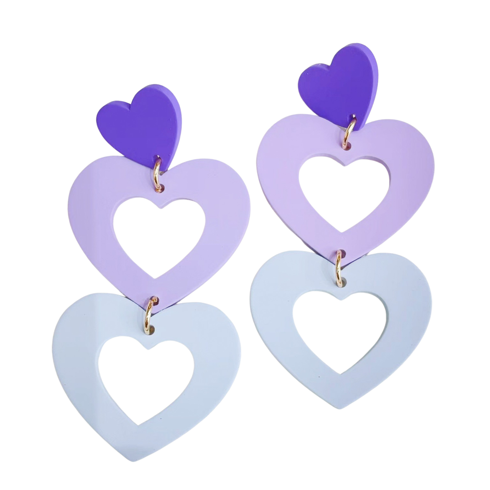EARRING TAYTAY TRIPLE LOVE LAVENDER