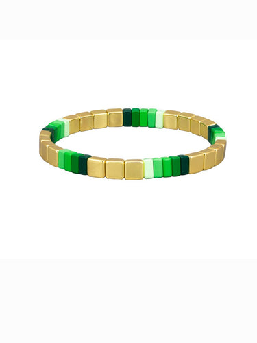 BRACELET GREENS AND GOLD TILE
