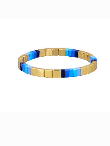 BRACELET BLUES AND GOLD TILE