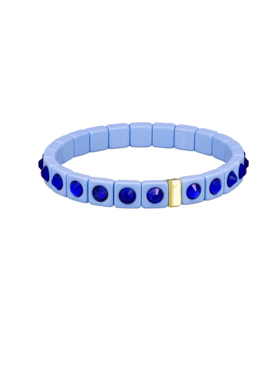 BRACELET BLUE CRYSTAL TILE