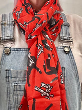 Load image into Gallery viewer, ELVIS SCARF JAILHOUSE ROCK RED