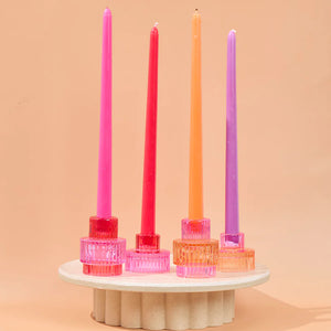 TAPER CANDLES SET JEWEL PINKS