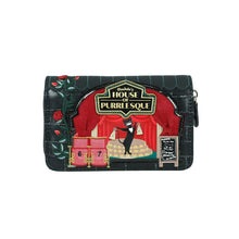 Load image into Gallery viewer, VENDULA LONDON PURRLESQUE CLUB MEDIUM ZIP AROUND WALLET