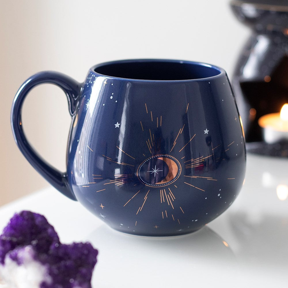 MUG CRESCENT MOON BLUE AND GOLD