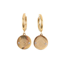 Load image into Gallery viewer, SEEING EYE EARRINGS GOLD