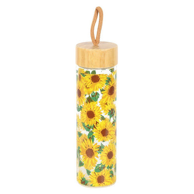 GLASS WATER BOTTLE SUNFLOWER