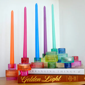 TAPER CANDLES SET JEWEL PINKS