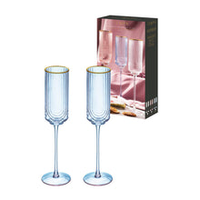 Load image into Gallery viewer, TEMPA FLORANCE CHAMPAGNE GLASS BLUE