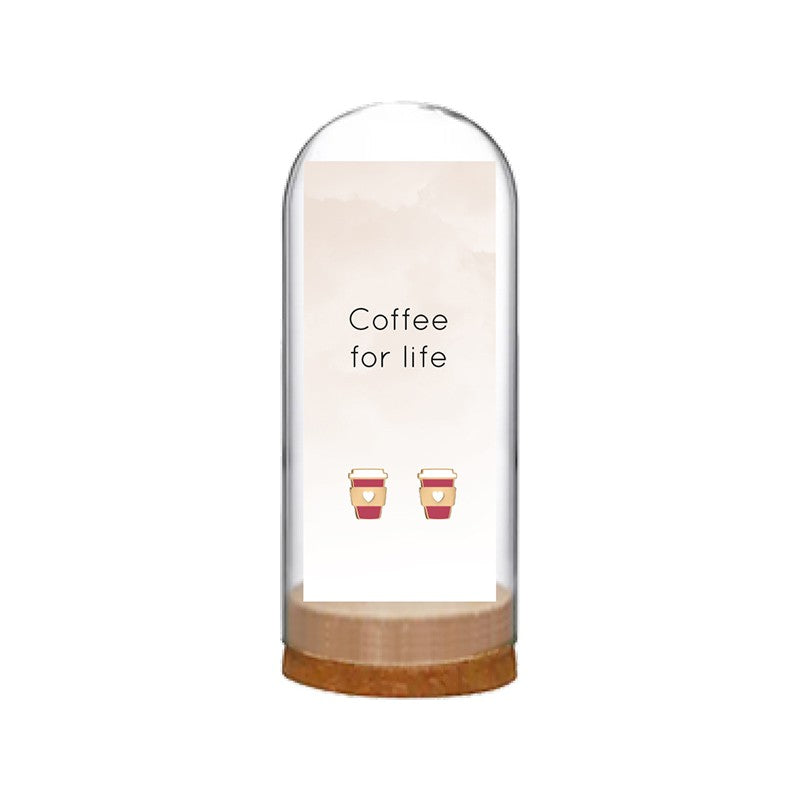 EARRINGS PETITE COFFEE FOR LIFE