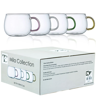 GLASS MULTI HUED CUP SET