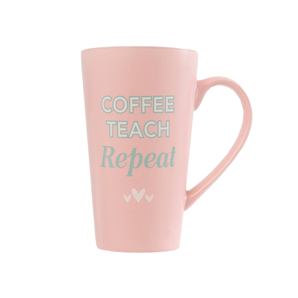 COFFEE LATTE CUP PINK COFFEE TEACH REPEAT