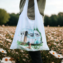 Load image into Gallery viewer, FOLDABLE SHOPPING BAG CARAVAN BLUE
