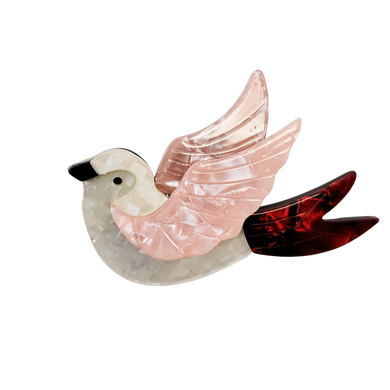 BROOCH SWALLOW PINK
