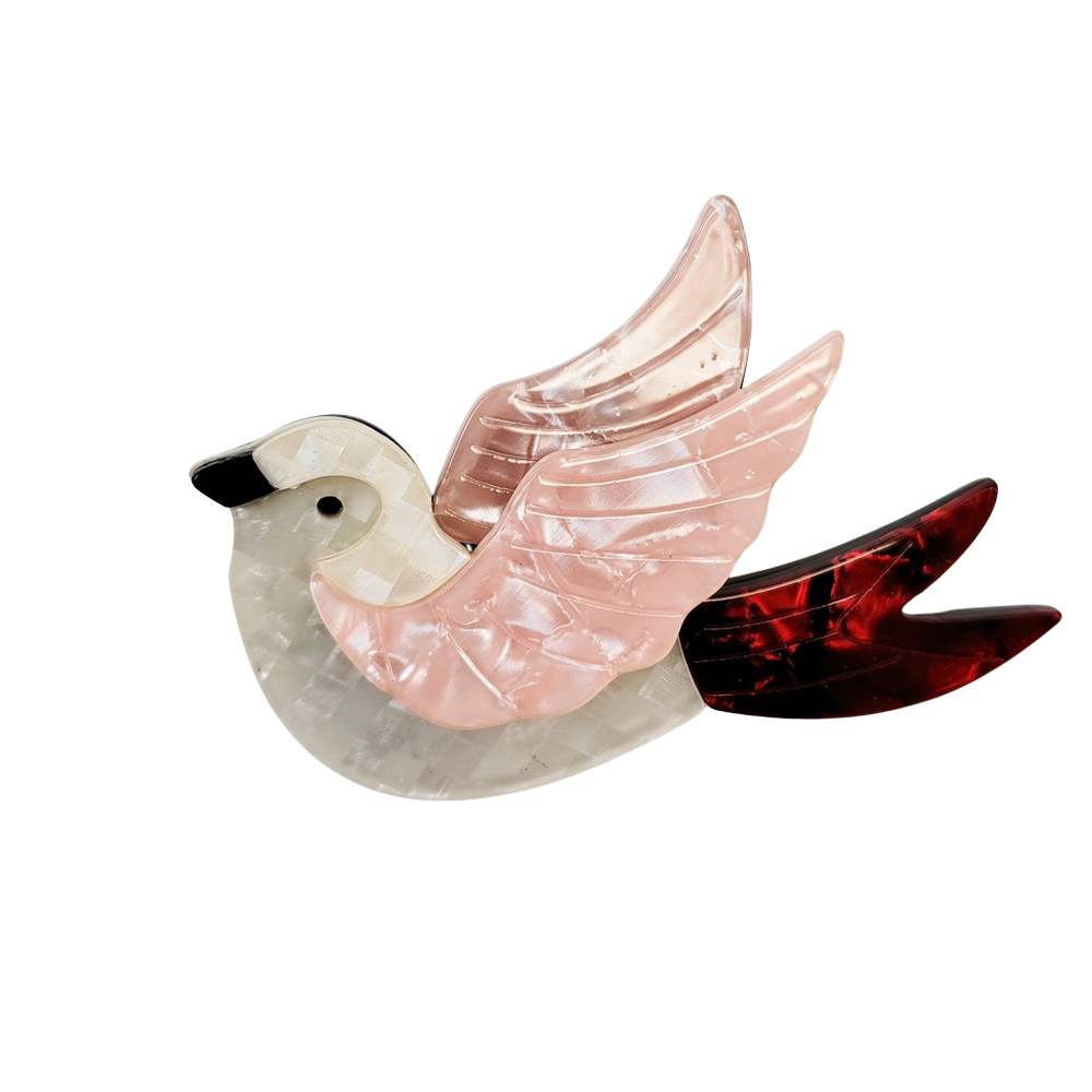 BROOCH SWALLOW PINK