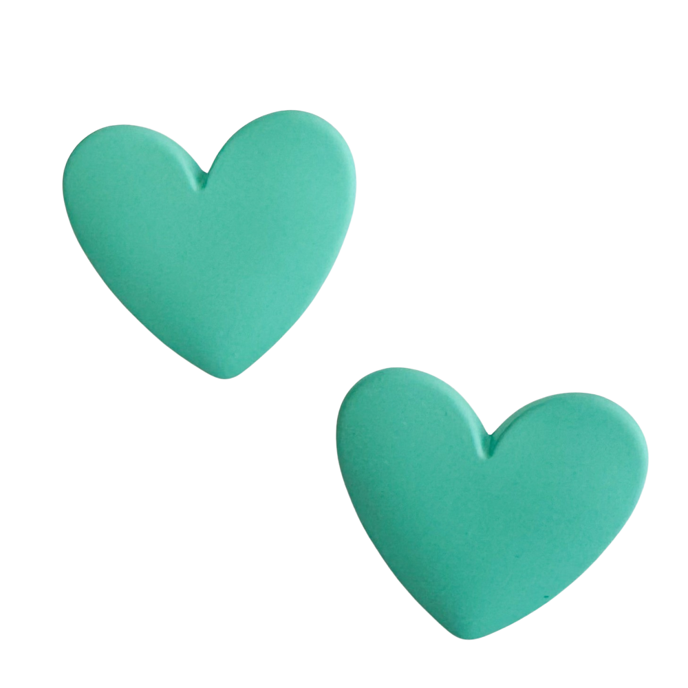 EARRING TAYTAY HEART TEAL