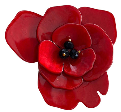 BROOCH RED POPPY