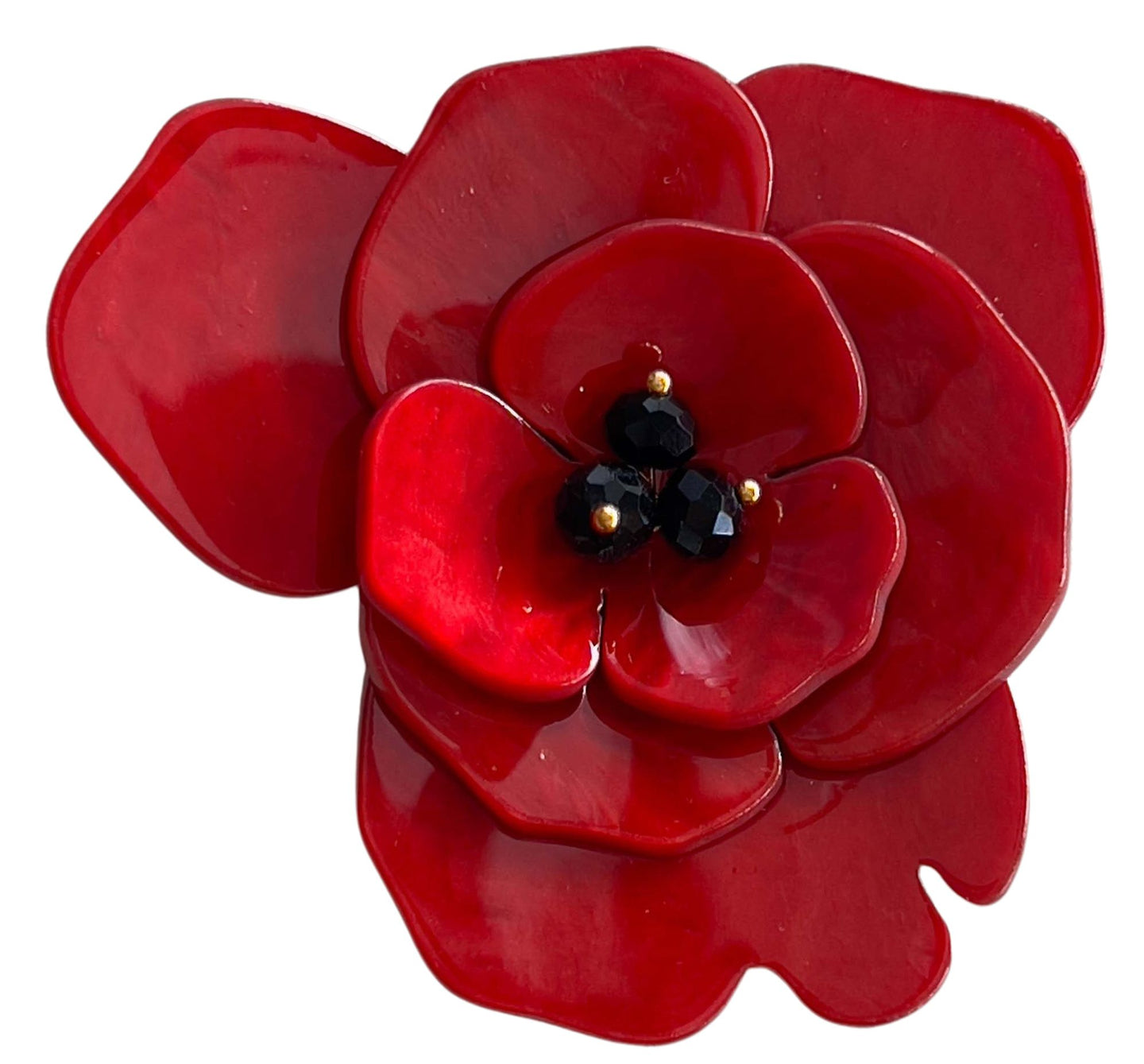 BROOCH RED POPPY