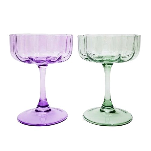 WINE GLASS SET WILLA PURPLE & GREEN