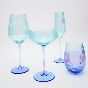 STEMLESS GLASS SET OMBRE AQUA & BLUE