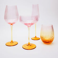 Load image into Gallery viewer, COCKTAIL GLASS SET OMBRE PINK &amp; YELLOW