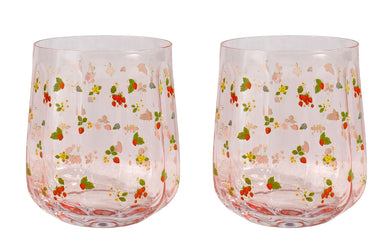 GLASS TUMBLER SET STRAWBERRY FIELDS