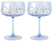 Load image into Gallery viewer, FLORAL COUPE WINE GLASS FLORAL BOTANICALS