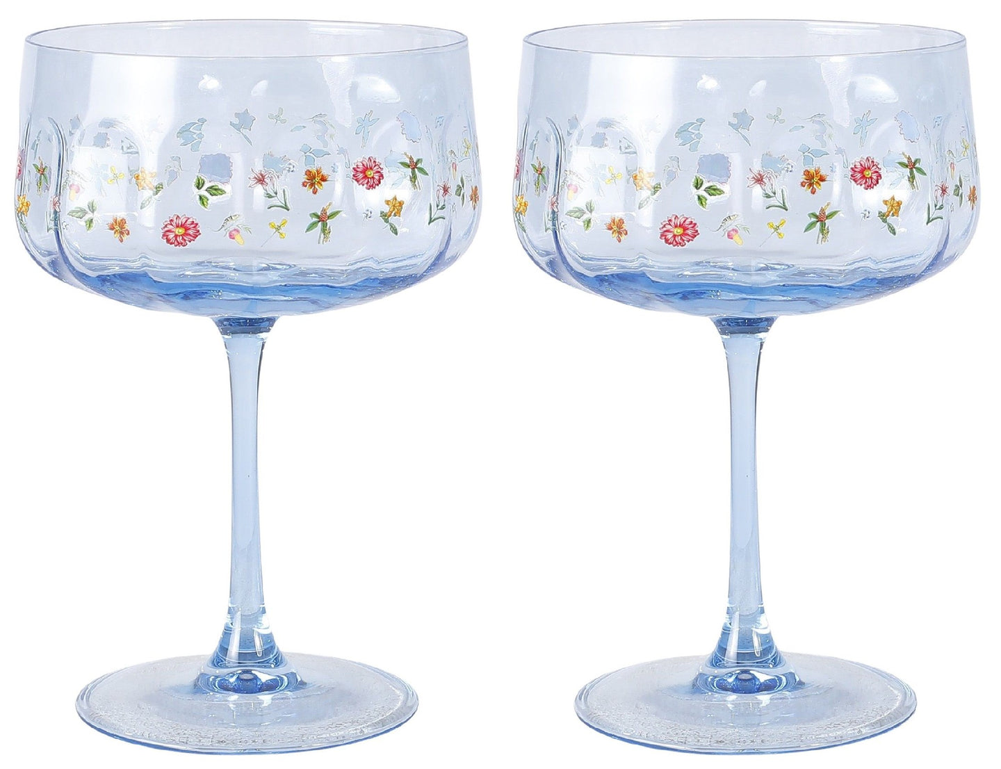 FLORAL COUPE WINE GLASS FLORAL BOTANICALS