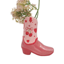 Load image into Gallery viewer, CHERRY WESTERN BOOT VASE