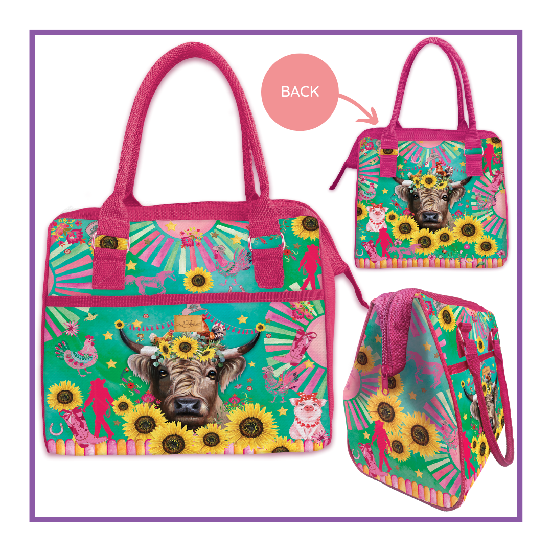 LUNCH TOTE COOLER BAG CARNIVAL COWS