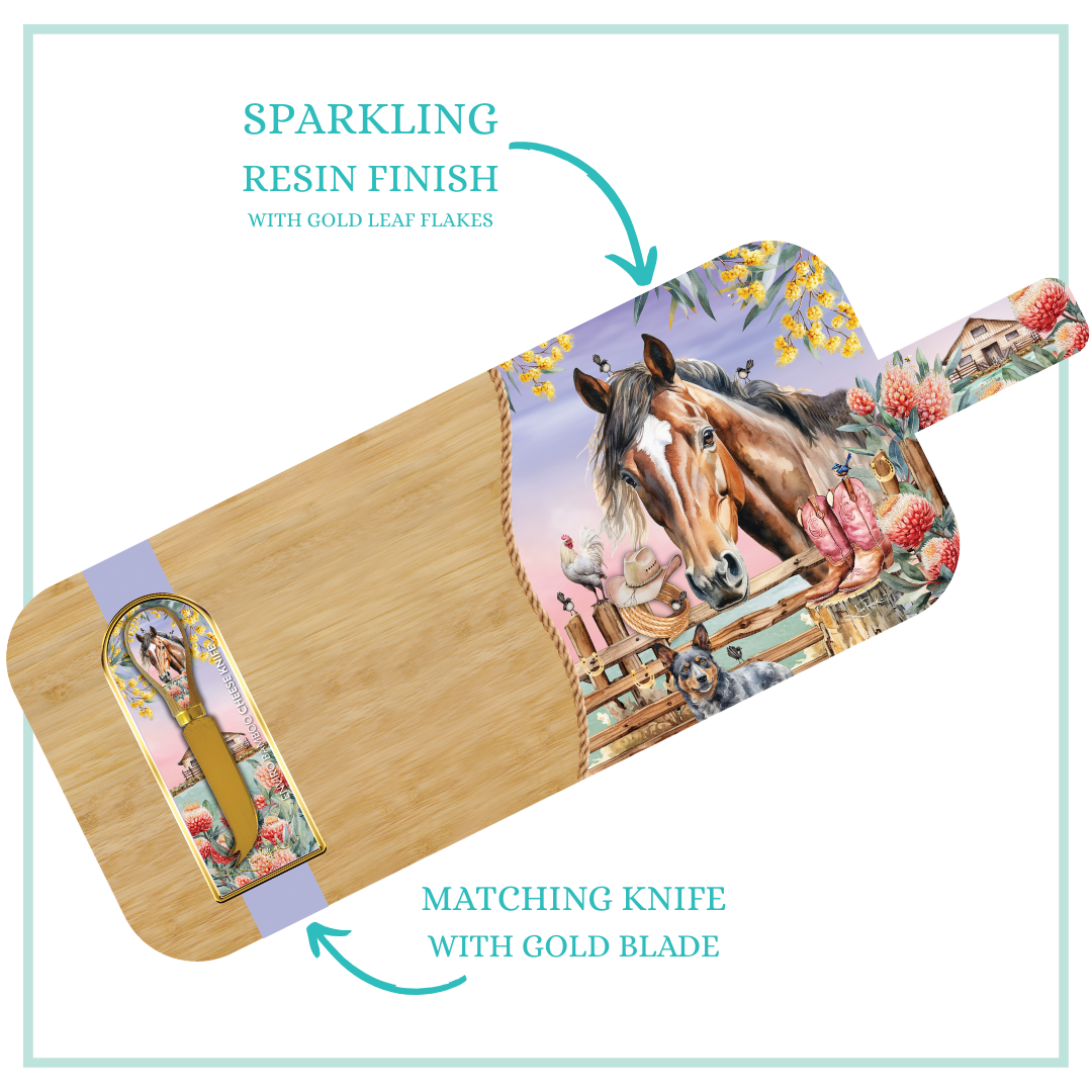 BAMBOO SERVING PLATTER COUNTRY DUSK