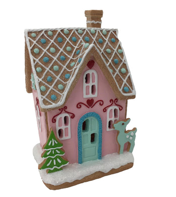 GINGERBREAD CANDY HOUSE PINK
