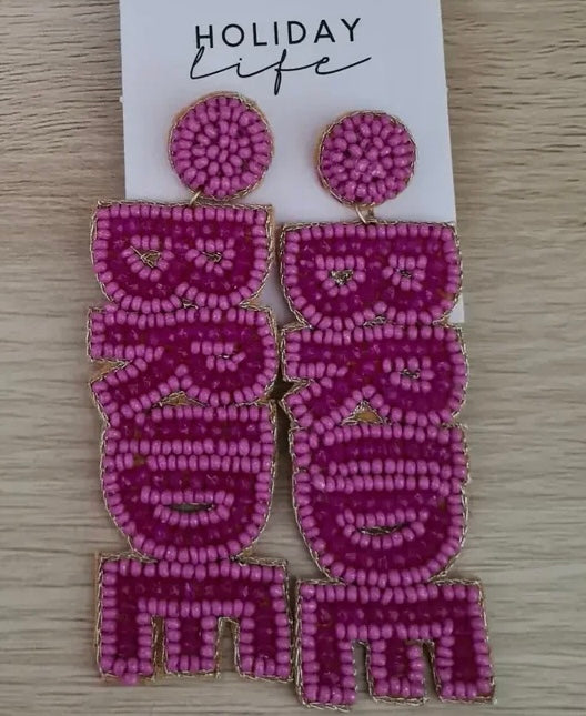 EARRINGS BRIDE HOT PINK