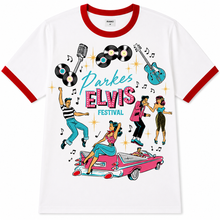Load image into Gallery viewer, RINGER TEE PARKES ELVIS WHITE / RED LGE