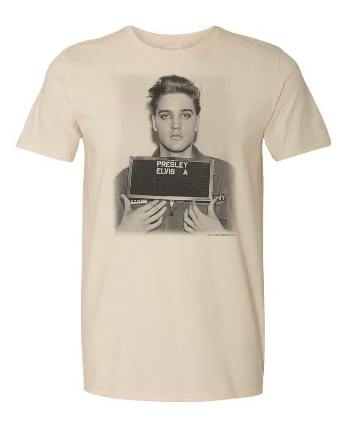 ELVIS MENS TEE SHIRT ENLISTMENT PHOTO MED