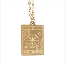 Load image into Gallery viewer, GREETING CARD TAROT WHEEL OF FORTUNE NECKLACE