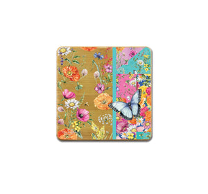 BAMBOO COASTER SET WILDFLOWER PATCH