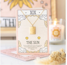 Load image into Gallery viewer, GREETING CARD TAROT SUN NECKLACE