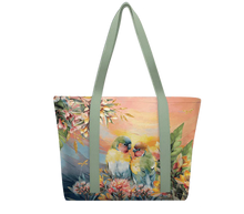 Load image into Gallery viewer, INSULATED TOTE BAG LGE SUNSET LOVE BIRDS