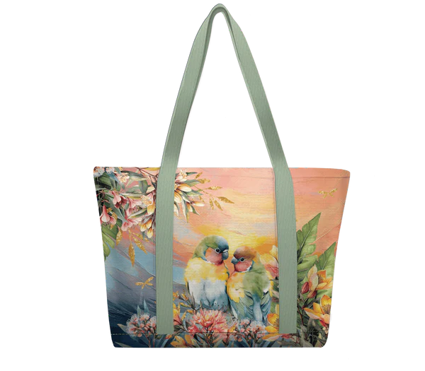 INSULATED TOTE BAG LGE SUNSET LOVE BIRDS