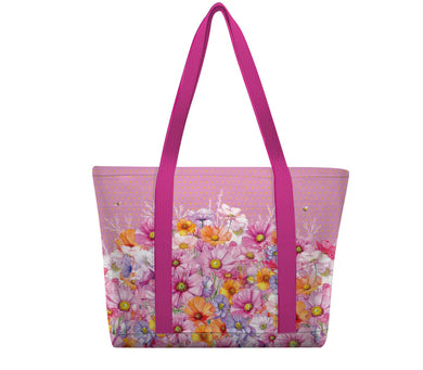 LISA POLLOCK TOTE COOLER LGE WISTFUL WILDFLOWERS