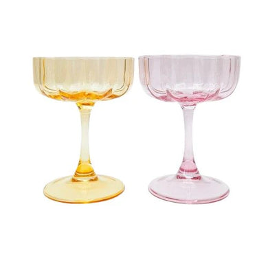 WINE GLASS SET WILLA PINK & YELLOW