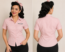Load image into Gallery viewer, ROCKET 88 ROSIE WOMENS WORK SHIRT PINK MED