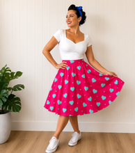 Load image into Gallery viewer, CHRISTINE HEARTS SKIRT FUCHSIA 10/S