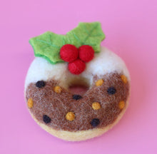 Load image into Gallery viewer, FELT CHRISTMAS PUDDING DONUT